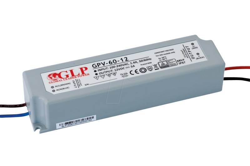 GLP GPV-60-5 - LED-Netzteil, 40 W, 5 V DC, 8 A, IP67 von GLOBAL LEADER POWER
