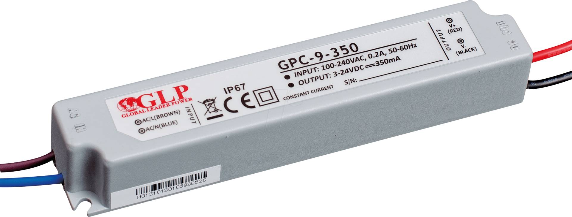 GPC-9-350 - LED-Netzteil, 8,4 W, 350 mA, 3-24 V DC, IP67 von GLOBAL LEADER POWER