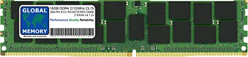 16 GB DDR4 2133 MHz, PC4–17000 288-pin, ECC Registered DIMM (RDIMM) Arbeitsspeicher für Servers/WORKSTATIONS/MAINBOARDS (2 Rank Chipkill,) von GLOBAL MEMORY
