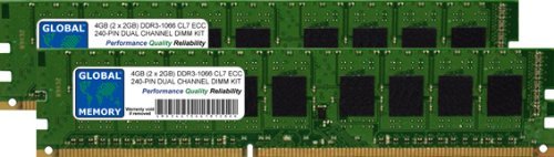 4 GB (2 x 2 GB) DDR3 1066 MHz PC3–8500 240-PIN ECC DIMM (UDIMM) Arbeitsspeicher Kit für Servers/WORKSTATIONS/MAINBOARDS von GLOBAL MEMORY