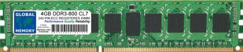 4 GB DDR3 800 MHz PC3-6400 240-Pin ECC registrierter DIMM (RDIMM) Speicher RAM für Server/Workstationen/Motherboards (2 Rang Nicht-Chipkill) von GLOBAL MEMORY