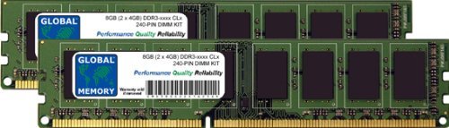 8 GB (2 x 4 GB) DDR3 1066/1333/1600/1866 MHz 240-PIN DIMM RAM-Kit, kompatibel mit PC-Desktops/Motherboards von GLOBAL MEMORY