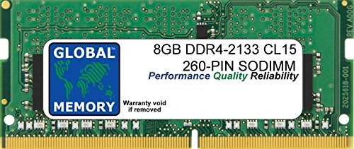 8 GB DDR4 2133 MHz, PC4–17000 260-pin SODIMM RAM für Laptops/notebooks von GLOBAL MEMORY