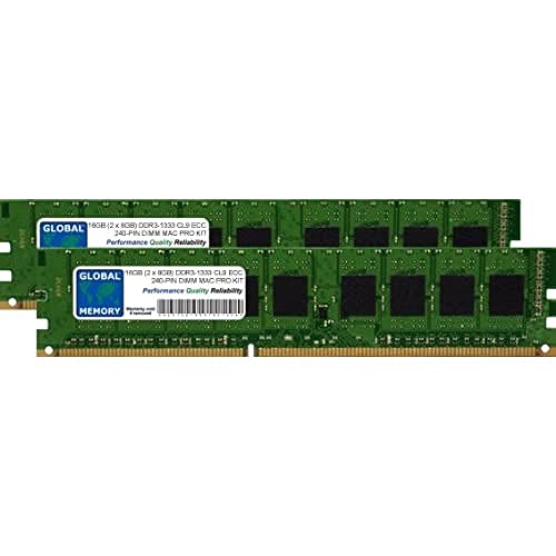 Arbeitsspeicher für Apple Mac Pro (Mitte 2010–2012), DDR3, 1333 MHz, PC3-10600, 240-polig, ECC DIMM (UDIMM) von GLOBAL MEMORY