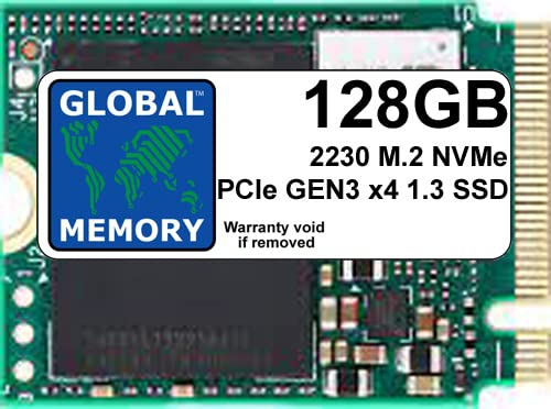 GLOBAL MEMORY 128 GB M.2 2230 PCIe Gen3 x4 NVMe Solid-State-Laufwerk (SSD) für Laptops/Desktop-PCs/Server/Workstations/Motherboards von GLOBAL MEMORY