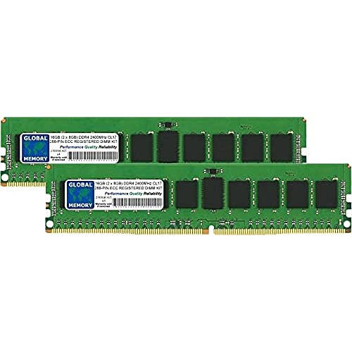 GLOBAL MEMORY 16 GB (2 x 8 GB) DDR4 2400 MHz PC4-19200 288-PIN ECC registriertes DIMM (RDIMM) RAM-Kit, kompatibel mit Servern, Workstations, Motherboards (Nicht für PCs) (2 RANK KIT CHIPKILL) von GLOBAL MEMORY
