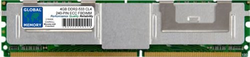GLOBAL MEMORY 4 GB DDR2 533 MHz PC2–4200 240-PIN ECC Fully BUFFERED DIMM (FBDIMM) Arbeitsspeicher für Servers/WORKSTATIONS/MAINBOARDS (2, Rank Chipkill,) von GLOBAL MEMORY