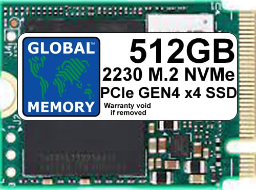 GLOBAL MEMORY 512 GB M.2 2230 PCIe Gen4 x4 NVMe Solid-State-Laufwerk (SSD) für Laptops/Desktop-PCs/Server/Workstations/Motherboards von GLOBAL MEMORY