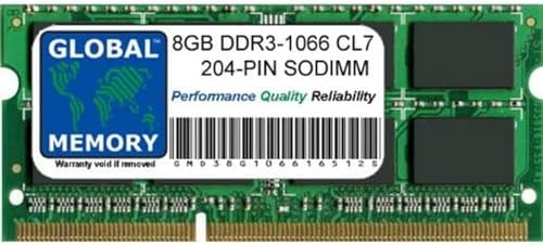 GLOBAL MEMORY 8 GB (1 x 8 GB) DDR3 1066 MHz PC3–8500 SODIMM-Speicher RAM für Intel iMac 68,6 cm i5 2.66 GHz/i7 2.8 GHz (Ende 2009) von GLOBAL MEMORY