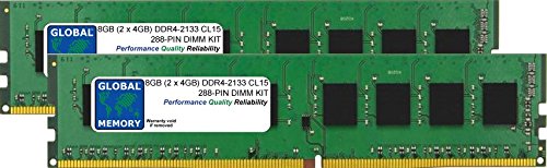 GLOBAL MEMORY 8 GB (2 x 4 GB) DDR4 2133 MHz PC4-17000 288-PIN DIMM RAM KIT für PC Desktop/Motherboards von GLOBAL MEMORY