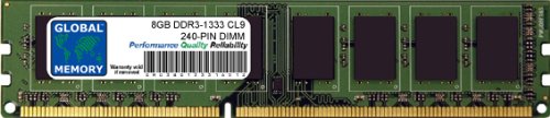 GLOBAL MEMORY 8 GB DDR3 1333 MHz PC3–10600 240-PIN DIMM ARBEITSSPEICHER FÜR PC DESKTOPS/MAINBOARDS GLOBAL MEMORY 8 GB DDR3 1333 MHz PC3–10600 240-PIN DIMM ARBEITSSPEICHER FÜR PC DESKTOPS/MAINBOARDS von GLOBAL MEMORY