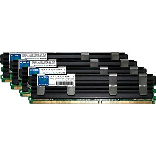 GLOBAL MEMORY RAM-Kit (16 GB (4 x 4 GB), DDR2, 667 MHz, PC2-5300, 240-polig, ECC Fully Buffered (FBDIMM) für Mac Pro (Original/2006) von GLOBAL MEMORY