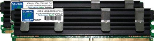 GLOBAL MEMORY RAM-Kit (4 GB (2 x 2 GB), DDR2, 667 MHz, PC2-5300, 240-polig, ECC, vollständig gepuffert, FBDIMM) für Mac Pro (Original/2006) von GLOBAL MEMORY