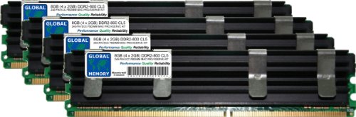 GLOBAL MEMORY RAM-Kit (8 GB (4 x 2 GB) DDR2, 800 MHz, PC2-6400, 240-polig, ECC, voll gepuffert, DIMM (FBDIMM) für Mac Pro (Anfang 2008) von GLOBAL MEMORY