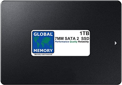 GLOBAL MEMORY SATA 2 Solid-State-Laufwerk (SSD) für Laptops/Desktop-PCs/Server/Workstationen/Motherboards, 1 TB, 7 mm von GLOBAL MEMORY