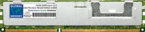 Global Memory 16 GB DDR3 800/1066/1333/1600/1866 MHz 240-PIN ECC Registered DIMM (RDIMM) Speicher für Server/Workstations/Motherboards (2 Rank Chipkill) von GLOBAL MEMORY