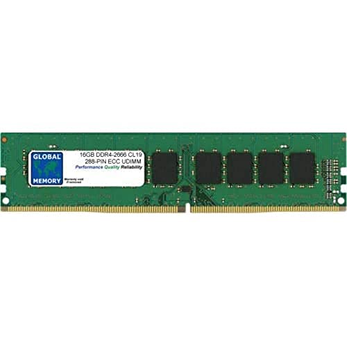 16 GB DDR4 2666 MHz PC4-21300 288-PIN ECC DIMM (UDIMM) Arbeitsspeicher RAM, kompatibel mit Servern, Workstations, Motherboards (Nicht für PCs) von GLOBAL MEMORY