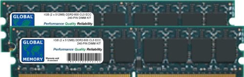 Global Memory 1GB (2X 512MB) DDR2 800MHz PC2-6400 240pin ECC DIMM (UDIMM) Arbeitsspeicher RAM Kit für Server/Workstations/Motherboards von GLOBAL MEMORY