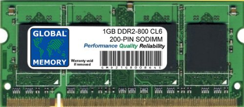 Global Memory 1GB DDR2 800MHz PC2-6400 200-Pin SODIMM Speicher RAM für Laptops/Notebooks von GLOBAL MEMORY