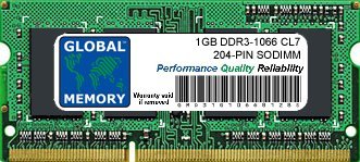 Global Memory 1GB DDR3 1066MHz PC3-8500 204-Pin SODIMM Speicher RAM für Laptops/Notebooks von GLOBAL MEMORY