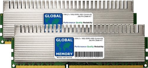 Global Memory 2GB (2X 1GB) DDR3 1600MHz PC3-12800 240pin Overclock DIMM Memory RAM Kit für PC Desktop/Motherboards von GLOBAL MEMORY