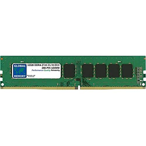 Global Memory 32GB DDR4 2133MHz PC4-17000 288-Pin ECC DIMM (UDIMM) Speicher RAM für Server/Workstations/Motherboards von GLOBAL MEMORY