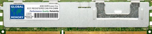 Global Memory 4 GB DDR3 800/1066/1333/1600 MHz 240-PIN ECC Registered DIMM (RDIMM) Speicher RAM für Server/Workstations/Motherboards (2 Rank Chipkill) von GLOBAL MEMORY