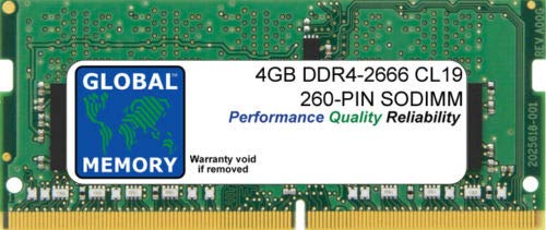 Global Memory 4GB DDR4 2666MHz PC4-21300 260-Pin SODIMM Speicher RAM für Mac Mini (2018) von GLOBAL MEMORY