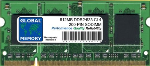 Global Memory 512MB DDR2 533MHz PC2-4200 200-Pin SODIMM Speicher RAM für Laptops/Notebooks von GLOBAL MEMORY