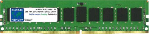 Global Memory 8 GB DDR4 3200 MHz PC4-25600 288-PIN ECC Registered DIMM (RDIMM) Speicher RAM für Server/Workstations/Motherboards von GLOBAL MEMORY