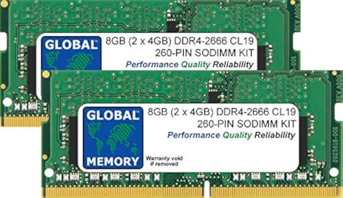 8 GB (2 x 4 GB) DDR4 2666 MHz PC4-21300 260-PIN SODIMM RAM-Kit, kompatibel mit 68,6 cm (27 Zoll) Retina 5K IMAC (2019/2020) von GLOBAL MEMORY