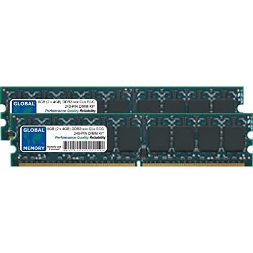 Global Memory 8GB (2X 4GB) DDR2 667/800MHz 240pin ECC DIMM (UDIMM) Arbeitsspeicher RAM Kit für Server/Workstations/Motherboards von GLOBAL MEMORY