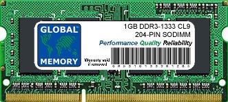 Global Memory Arbeitsspeicher (1 GB, DDR3, 1333 MHz, PC3-10600, 204-polig, SODIMM, für Intel Mac Mini/Mac Mini-Server (Mitte 2011) und Intel IMAC (Mitte 2010 - Mitte/Ende 2011) von GLOBAL MEMORY