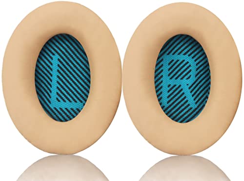 Ohrpolster für Bose QuietComfort 35 QC35 & QC35 ii, QC25, QC15, QC2 / Ae2, Ae2i, Ae2w / SoundTrue & SoundLink Around-Ear & Around-Ear II – Bose Kopfhörer Ohrpolster Ersatzpolster (Beige) von GLOBAL TECH