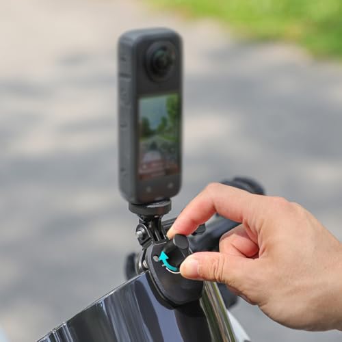 GLOBALHUT Motorrad-Kamerahalterung aus Aluminiumlegierung, Windschutzscheiben-Klemmständer, Halterung für Insta360 X5 Action-Kamera, Schwarz GLOBALHUT Motorrad-Kamerahalterung aus Aluminiumlegierung, Windschutzscheiben-Klemmständer, Halterung für Insta360 X5 Action-Kamera, Schwarz von GLOBALHUT