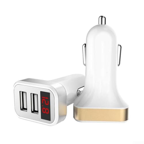 Schnelles Aufladen Dual USB Autoladegerät mit Chip für verbesserten Batterieschutz (Gold) von GLOBALHUT