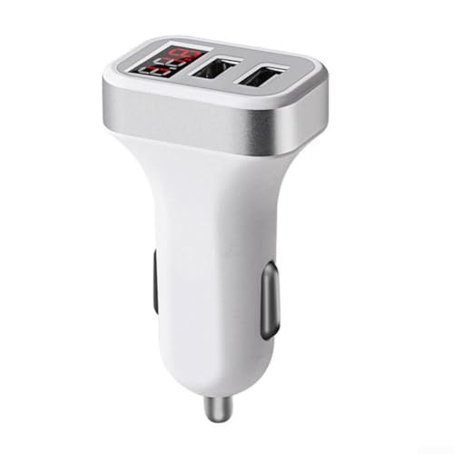 Schnelles Aufladen Dual USB Autoladegerät mit Chip für verbesserten Batterieschutz (Silber) von GLOBALHUT