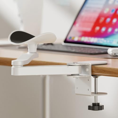 Schreibtisch-Ellenbogenstütze, verstellbare Computer-Schreibtisch-Verlängerung, Computerstütze, Tastatur-Handgelenkauflage, Ellenbogenauflage für Heimbüro (weiß) von GLOBALHUT