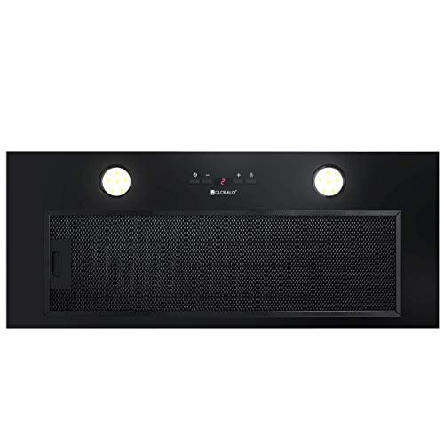 GLOBALO Einbau-Dunstabzugshaube, Unterschrank Küche Dunstabzugshaube, Einbau-Dunstabzugshaube, Unterschrank Küche Stahl Serie, Lackierter Stahl, Laizeno 70.1 BLACK von GLOBALO