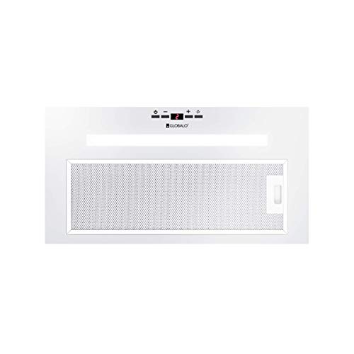 GLOBALO Dunstabzugshaube, Einbauhaube für Küche, Flachlüfter, Fettfilter, Unterbauhaube mit Beleuchtung, Einbaubreite 60 cm, 4 Leistungsstufen, Lackierter Stahl, Agendero 60.2 White, Weiß GLOBALO Dunstabzugshaube, Einbauhaube für Küche, Flachlüfter, Fettfilter, Unterbauhaube mit Beleuchtung, Einbaubreite 60 cm, 4 Leistungsstufen, Lackierter Stahl, Agendero 60.2 White, Weiß von GLOBALO