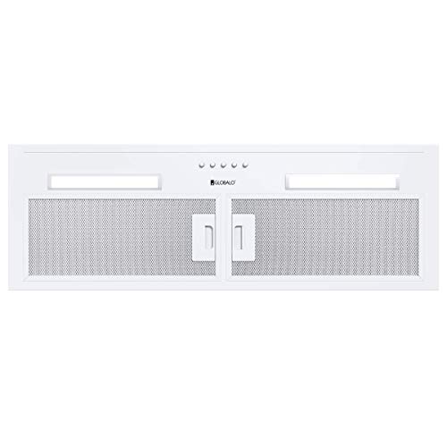 GLOBALO Dunstabzugshaube, Einbauhaube für Küche, Flachlüfter, Fettfilter, Unterbauhaube mit Beleuchtung, Einbaubreite 80 cm, 3 Leistungsstufen, Lackierter Stahl, Hadario 80.2 White, Weiß GLOBALO Dunstabzugshaube, Einbauhaube für Küche, Flachlüfter, Fettfilter, Unterbauhaube mit Beleuchtung, Einbaubreite 80 cm, 3 Leistungsstufen, Lackierter Stahl, Hadario 80.2 White, Weiß von GLOBALO