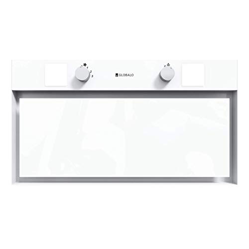 GLOBALO Dunstabzugshaube, Einbauhaube für Küche, Flachlüfter, mit Beleuchtung, Einbaubreite 60 cm, 3 Leistungsstufen, Gehärtetes Glas und Lackierter Stahl, Spedtero 60.2 White, Weiß, 45 dB, 570 m3/h von GLOBALO