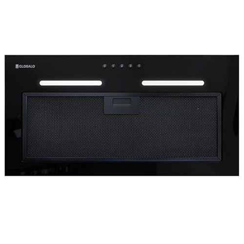 GLOBALO Dunstabzugshaube, Einbauhaube für Küche, mit Beleuchtung, Einbaubreite 60 cm, 3 Leistungsstufen, Orivio 60.1 Black, Schwarz [Energieklasse B] von GLOBALO