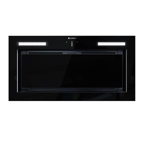 GLOBALO Dunstabzugshaube, Einbauhaube für Küche, mit Beleuchtung, Einbaubreite 60 cm, Zwei Betriebsarten Auspuff und Absorber, Lumotion 60.1 Black, Schwarz [Energieklasse B] von GLOBALO