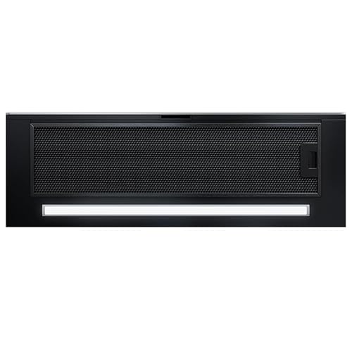 GLOBALO Dunstabzugshaube, Einbauhaube für Küche, mit Beleuchtung, Einbaubreite 90 cm, 3 Leistungsstufen, Teslo 90.1 Black, Schwarz [Energieklasse B] von GLOBALO