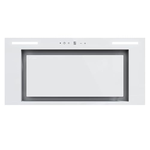 GLOBALO Einbau-Dunstabzugshaube 60cm, Unterschrank Küche Dunstabzugshaube, Einbau-Dunstabzugshaube, Unterschrank Küche Stahl Serie, lackierter Stahl, gehärtetes Glas, Materi 60.1 White von GLOBALO