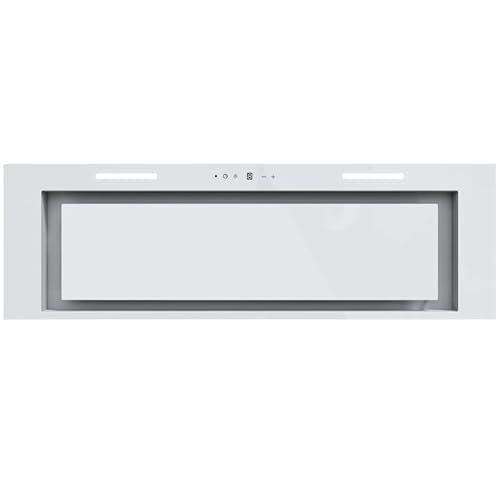 GLOBALO Einbau-Dunstabzugshaube 90cm, Unterschrank Küche Dunstabzugshaube, Einbau-Dunstabzugshaube, Unterschrank Küche Stahl Serie, lackierter Stahl, gehärtetes Glas, Materi 90.1 Black von GLOBALO