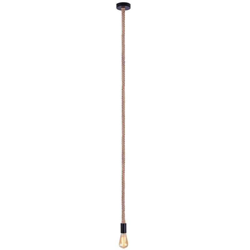 Hanfseil Pendelleuchte, schwarz braun, Höhe 166 cm, ULLEU von GLOBO LIGHTING