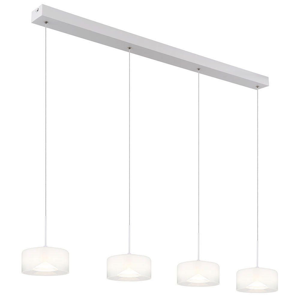 LED Hängeleuchte weiß matt, Glas opal, H 150 cm LED Hängeleuchte weiß matt, Glas opal, H 150 cm von GLOBO LIGHTING