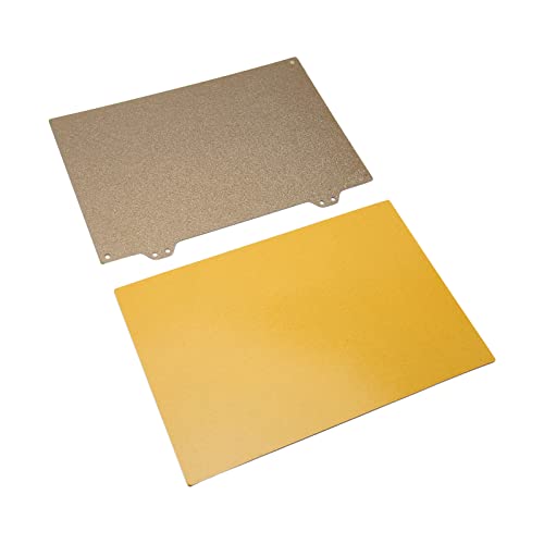 GLOGLOW Heißbettplatte für Drucker, Goldfarbene 3D-Drucker-Stahlplatte, Einfach zu Verwenden, Doppelt Beschichtet, Hitzebeständig für Replicato (Pulverisierte Stahlbleche mit Magnetaufkleber) von GLOGLOW
